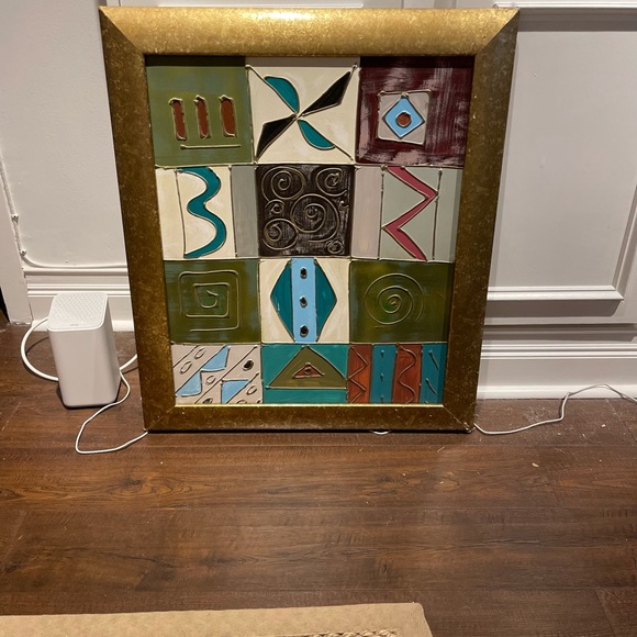 Modern and Textured Oil Painting with Gold Frame - Picture 6 of 7